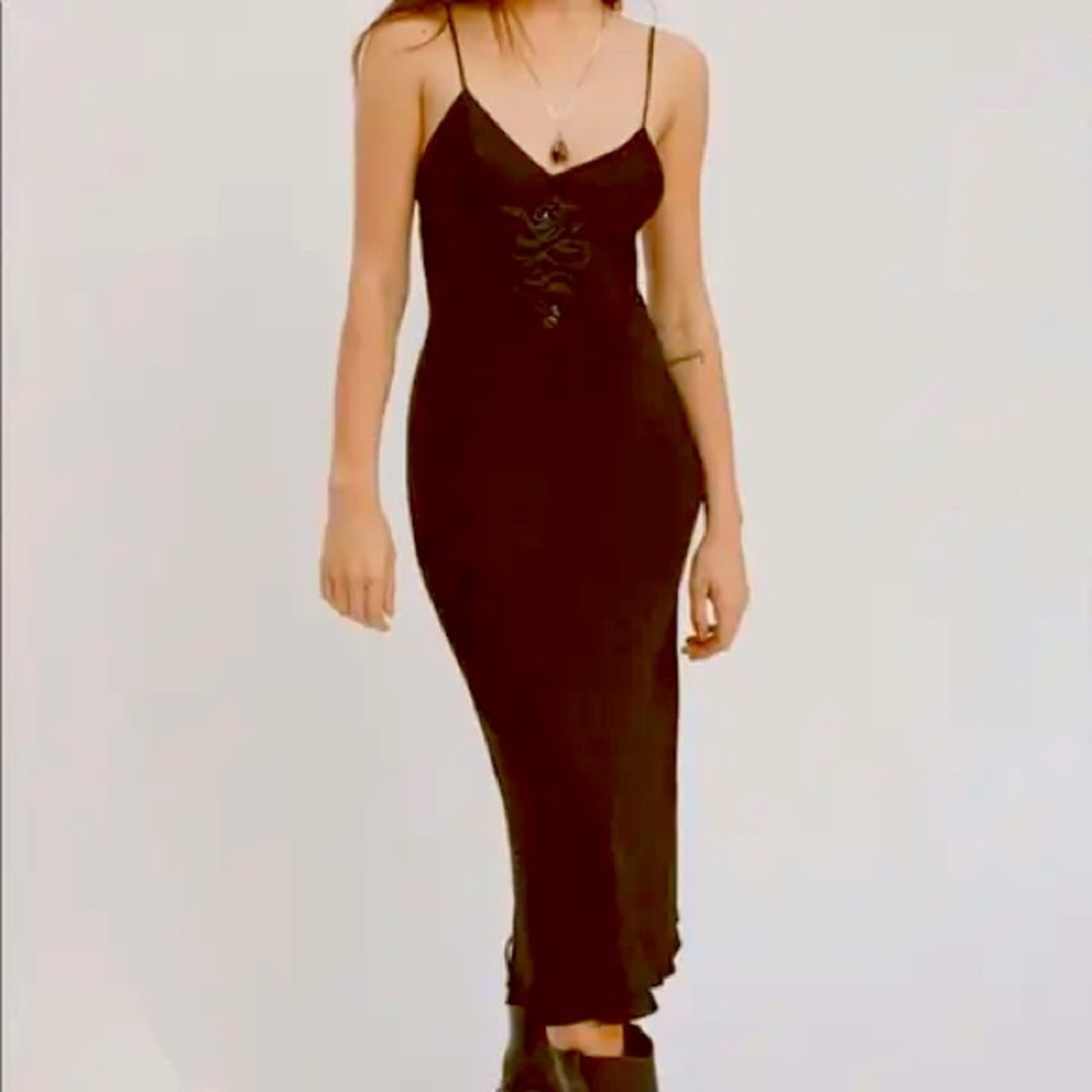 Elton John for Realisation Par The Sacrifice 100% Silk Slip Dress metallic snake - Picture 11 of 17